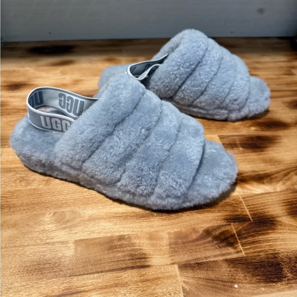 UGG Fluff Yeah Slide Sandal~Grey~Size:7 - Picture 5 of 7